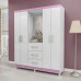 ROUPEIRO 4P. ABRIR 3G MX ILHEUS C/ESP E C/PES FLEX BRANCO / PINK ROUPEIRO 4P. ABRIR 3G MX ILHEUS C/ESP E C/PES FLEX BRANCO / PINK