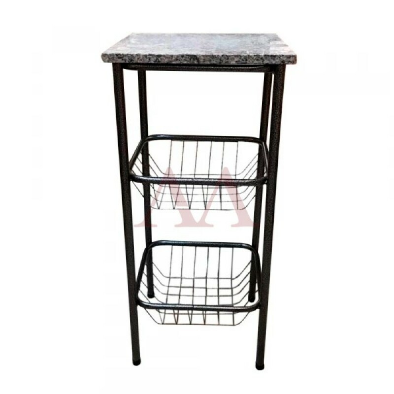 FRUTEIRA SERRA TUBOS 90CM C/GRANITO 2 CESTAS PRETO MARTELADO FRUTEIRA SERRA TUBOS 90CM C/GRANITO 2 CESTAS PRETO MARTELADO