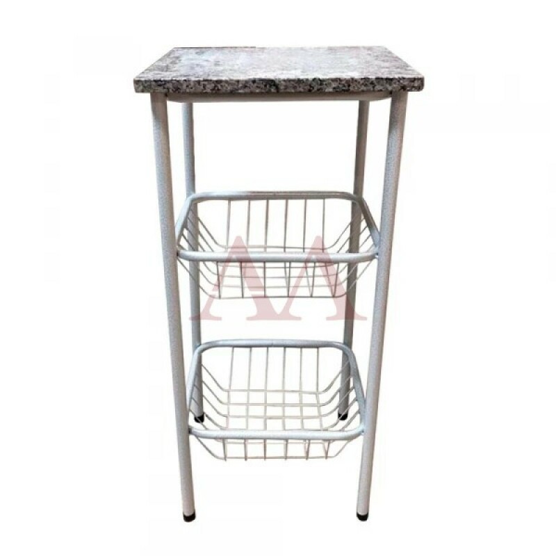 FRUTEIRA SERRA TUBOS 90CM C/GRANITO 2 CESTAS BRANCO MARTELADO FRUTEIRA SERRA TUBOS 90CM C/GRANITO 2 CESTAS BRANCO MARTELADO