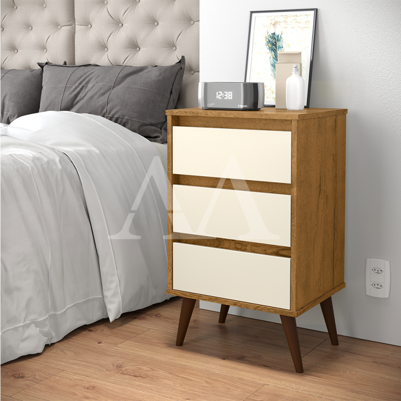 MESA DE CABECEIRA 3G EJ RETRO WOOD FREIJO / OFF WHITE MESA DE CABECEIRA 3G EJ RETRO WOOD FREIJO / OFF WHITE