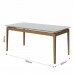 MESA IMCAL WIND 1.8 C/ VIDRO RETANGULAR OFF WHITE / CINAMOMO