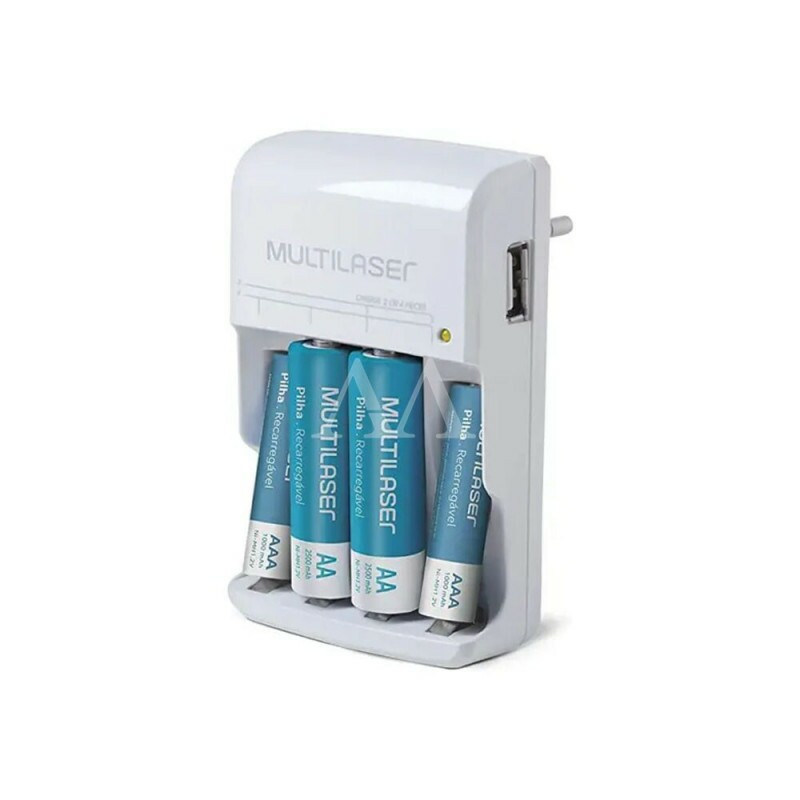 CARREGADOR DE PILHAS MULTILASER CB045 AA/AAA 2 PILHAS AA 2500 Mah 2 AAA 1000 Mah CARREGADOR DE PILHAS MULTILASER CB045 AA/AAA 2 PILHAS AA 2500 Mah 2 AAA 1000 Mah