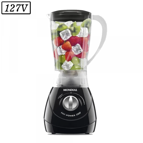 LIQUIDIFICADOR MONDIAL L550B 2 VEL 127V PRETO LIQUIDIFICADOR MONDIAL L550B 2 VEL 127V PRETO
