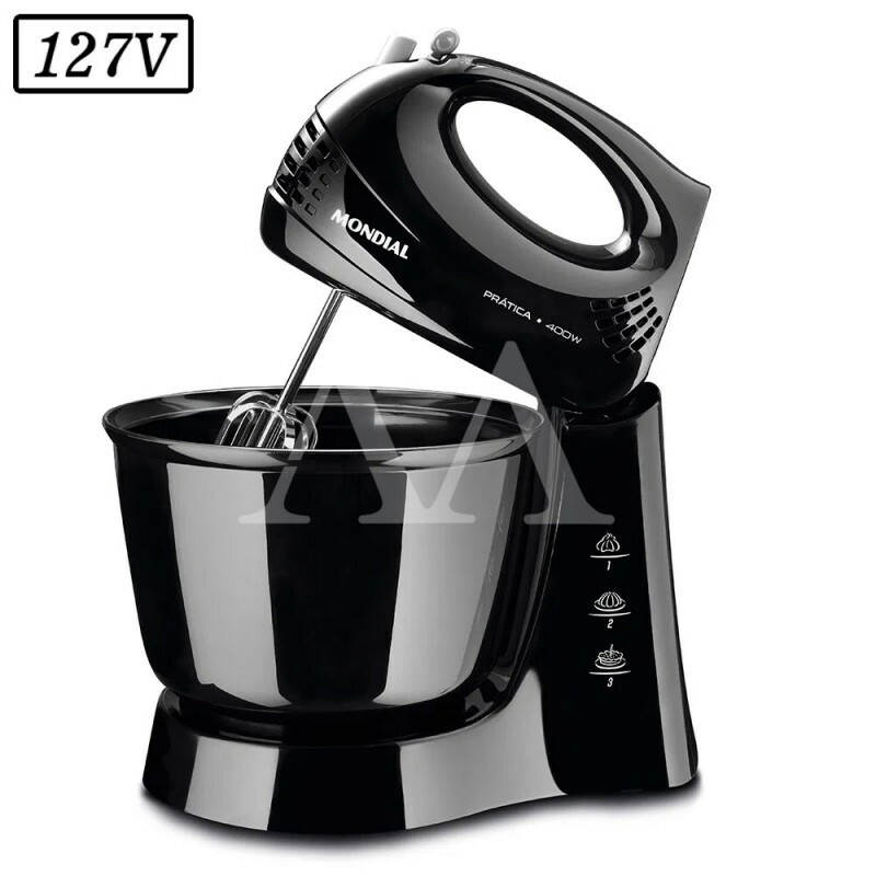BATEDEIRA MONDIAL B44B 1 TIGELA 3 VEL 400W 127V PRETO BATEDEIRA MONDIAL B44B 1 TIGELA 3 VEL 400W 127V PRETO