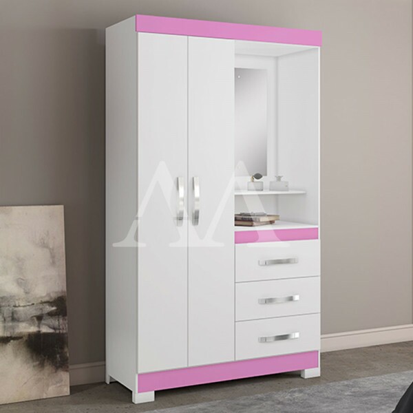 ROUPEIRO 2P. ABRIR 3G C/ ESPELHO NOTAVEL NT 5170 BRANCO NEW/ROSA FLEX ROUPEIRO 2P. ABRIR 3G C/ ESPELHO NOTAVEL NT 5170 BRANCO NEW/ROSA FLEX