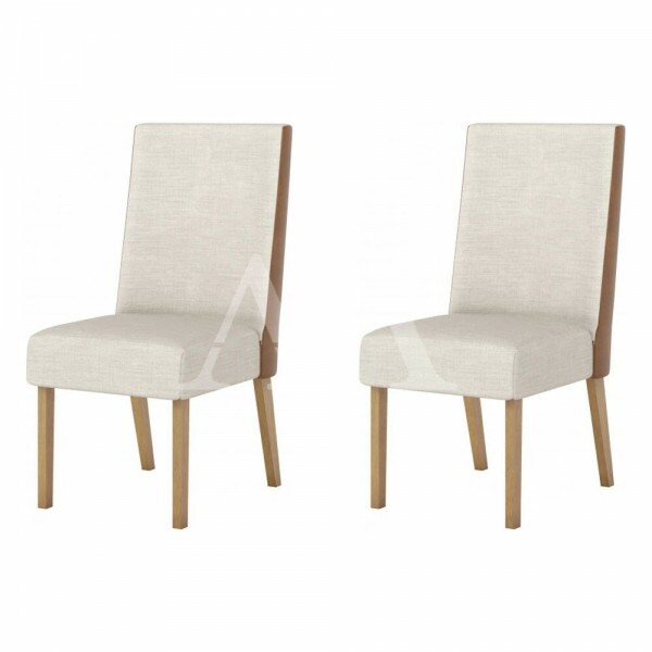 CJ 02 CADEIRAS HENN ANNE TEC/ LINHO NATURE/COURANO CJ 02 CADEIRAS HENN ANNE TEC/ LINHO NATURE/COURANO