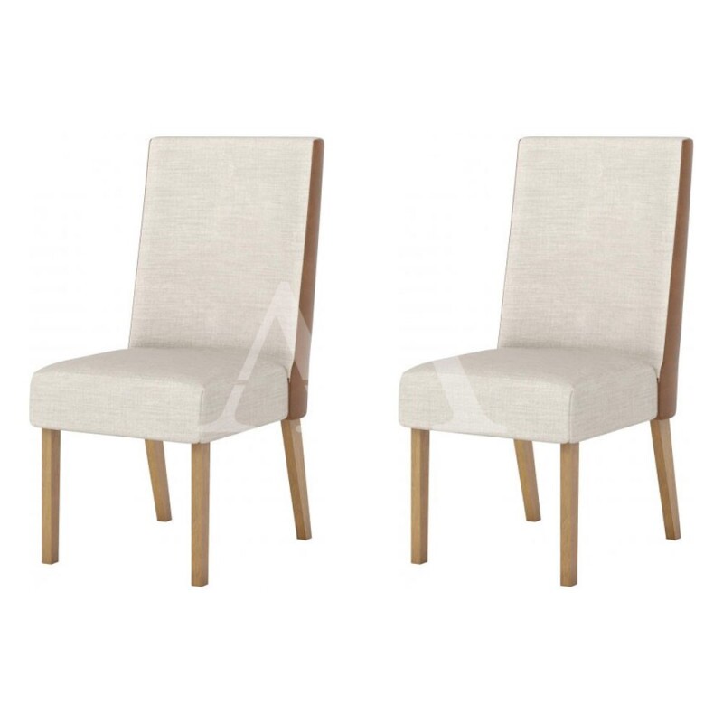 CJ 02 CADEIRAS HENN ANNE TEC/ LINHO NATURE/COURANO CJ 02 CADEIRAS HENN ANNE TEC/ LINHO NATURE/COURANO
