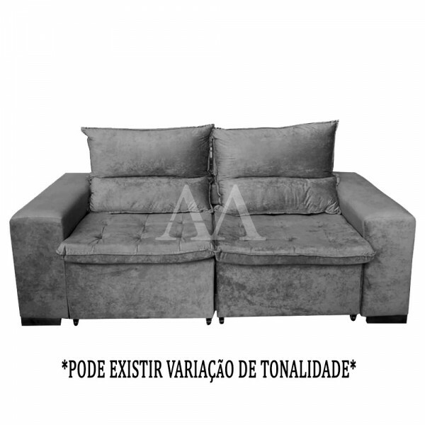 ESTOFADO BOMFLEX CHILE RETRATIL CINZA VELUDO INCA 10 ESTOFADO BOMFLEX CHILE RETRATIL CINZA VELUDO INCA 10