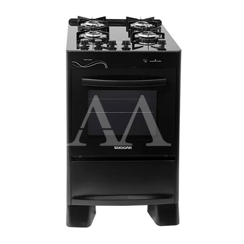 FOGAO 4B SUGGAR PISO NEO GLASS MESA VIDRO PRETO FOGAO 4B SUGGAR PISO NEO GLASS MESA VIDRO PRETO
