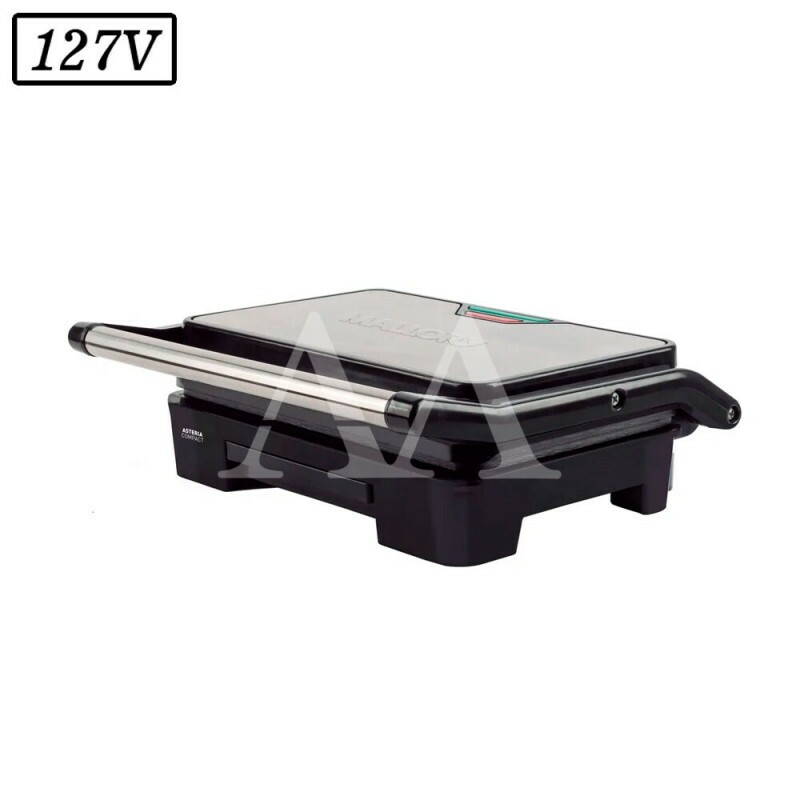 SANDUICHEIRA GRILL MALLORY ASTERIA COMPACT 900W 127V INOX/PRETA SANDUICHEIRA GRILL MALLORY ASTERIA COMPACT 900W 127V INOX/PRETA