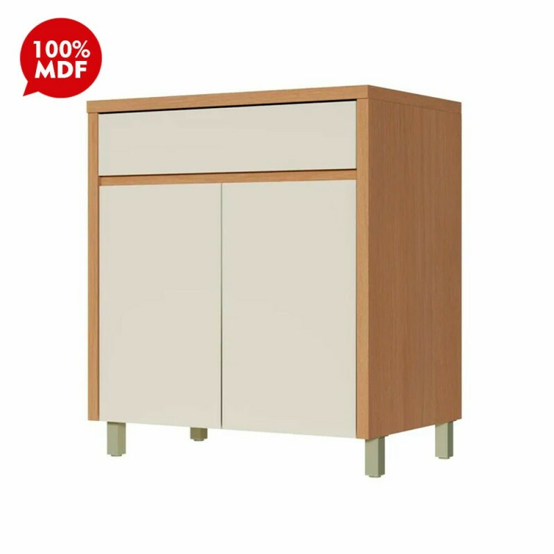 BALCAO NESHER 2P 1G CONDESSA 80CM CARVALHO/GREIGE 500970 BALCAO NESHER 2P 1G CONDESSA 80CM CARVALHO/GREIGE 500970