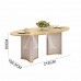 MESA DJ LIZ 218X108 TAMPO ORGANICO C/VIDRO OFF WHITE/DOURADO MESA DJ LIZ 218X108 TAMPO ORGANICO C/VIDRO OFF WHITE/DOURADO