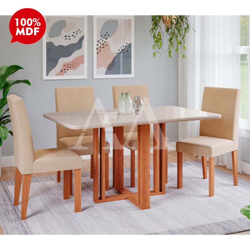 CJ MESA 4C CIMOL FLORA C/VIDRO RETANGULAR 130X80 MAIA CINAMOMO/OFF WHITE/GENGIBRE CJ MESA 4C CIMOL FLORA C/VIDRO RETANGULAR 130X80 MAIA CINAMOMO/OFF WHITE/GENGIBRE