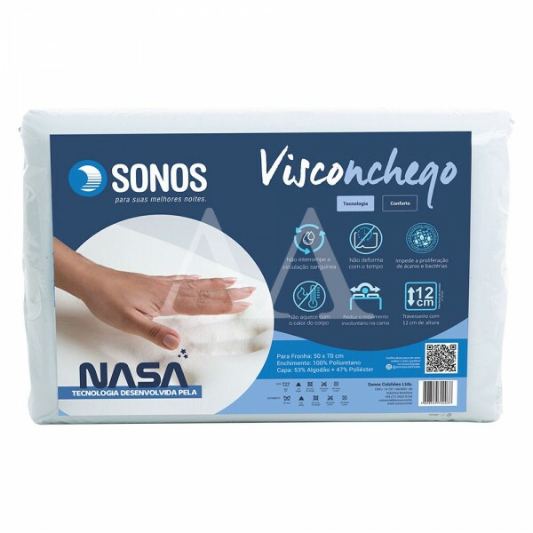 TRAVESSEIRO SONOS VISCONCHEGO VE 12CM TRAVESSEIRO SONOS VISCONCHEGO VE 12CM