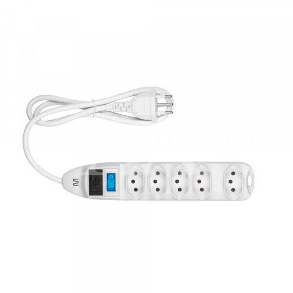 PROTETOR ELETRONICO MULTILASER C/ 5 TOMADAS WI300 BRANCO PROTETOR ELETRONICO MULTILASER C/ 5 TOMADAS WI300 BRANCO