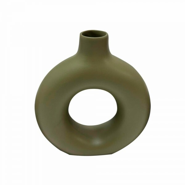 GARRAFA CERAMICA DONUTS G VERDE MUSGO GARRAFA CERAMICA DONUTS G VERDE MUSGO