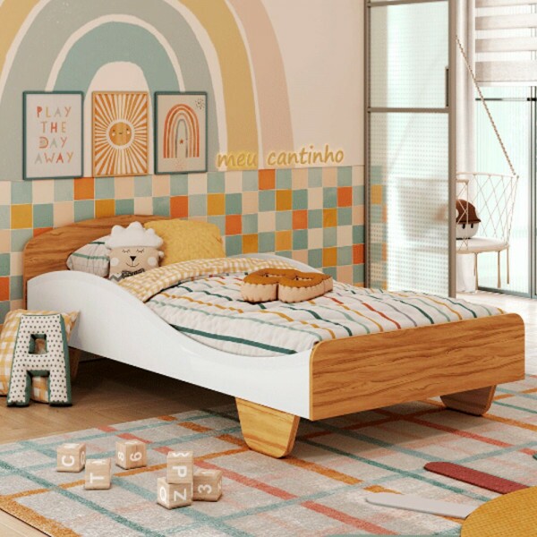 CAMA PEROBA SOL BRANCO BRILHO/AMENDOA CAMA PEROBA SOL BRANCO BRILHO/AMENDOA