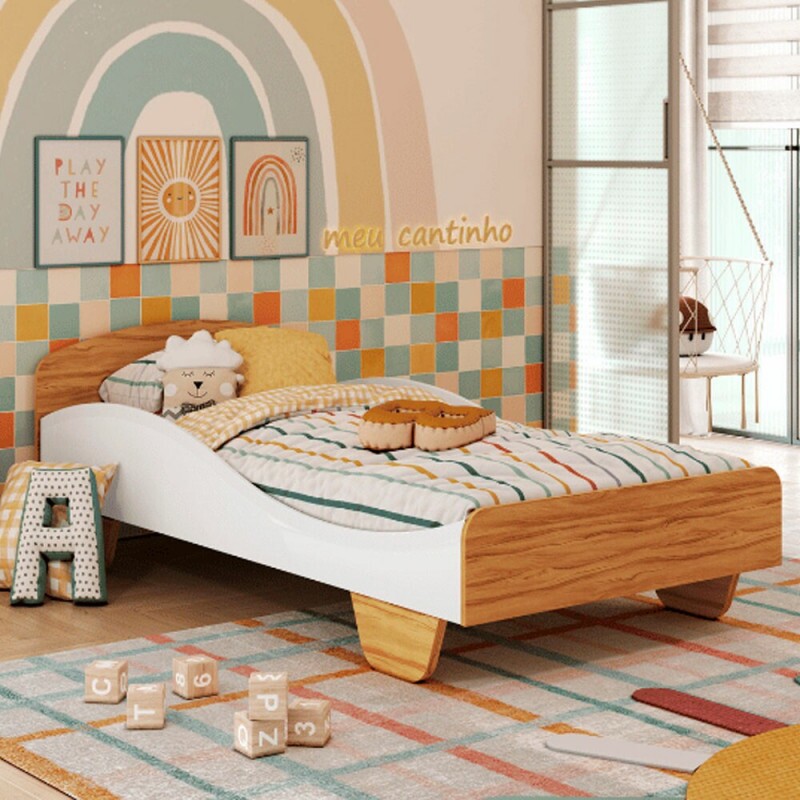 CAMA PEROBA SOL BRANCO BRILHO/AMENDOA CAMA PEROBA SOL BRANCO BRILHO/AMENDOA