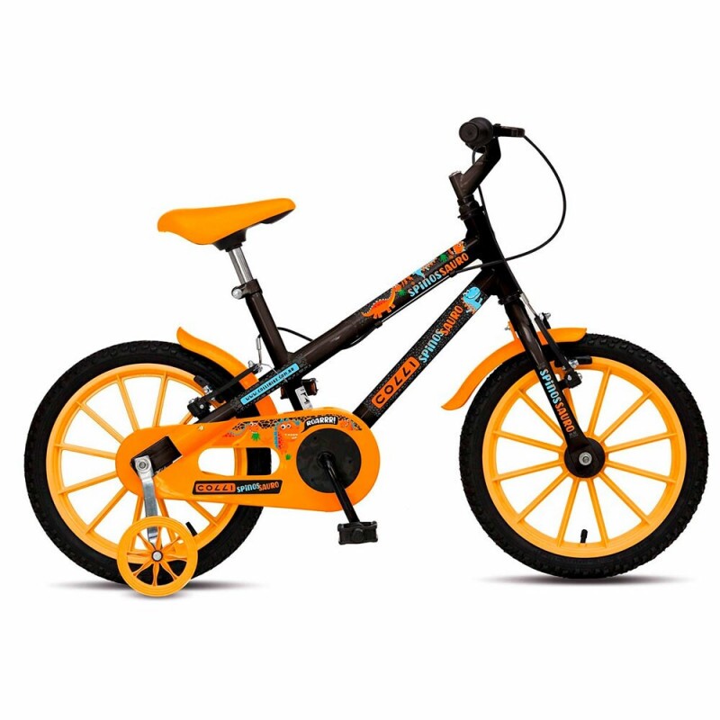BICICLETA COLLI SPINOSSAURO AVENTURAS ARO 16 S/MARCHA PRETO FOSCO BICICLETA COLLI SPINOSSAURO AVENTURAS ARO 16 S/MARCHA PRETO FOSCO