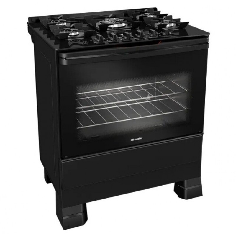 FOGAO 5B MUELLER MFV5BF MESA VIDRO PRETO FOSCO FOGAO 5B MUELLER MFV5BF MESA VIDRO PRETO FOSCO