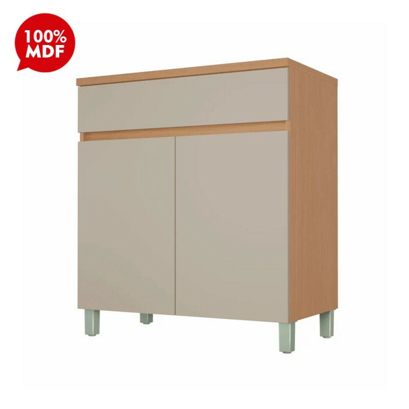 BALCAO NESHER 2P 1G REALEZA PREMIUM 80CM CARVALHO/GREIGE 501158 BALCAO NESHER 2P 1G REALEZA PREMIUM 80CM CARVALHO/GREIGE 501158